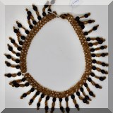 J163. Brown beaded choker. - $16 
